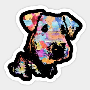 Pastel Paint Airedale Terrier Portrait Sticker